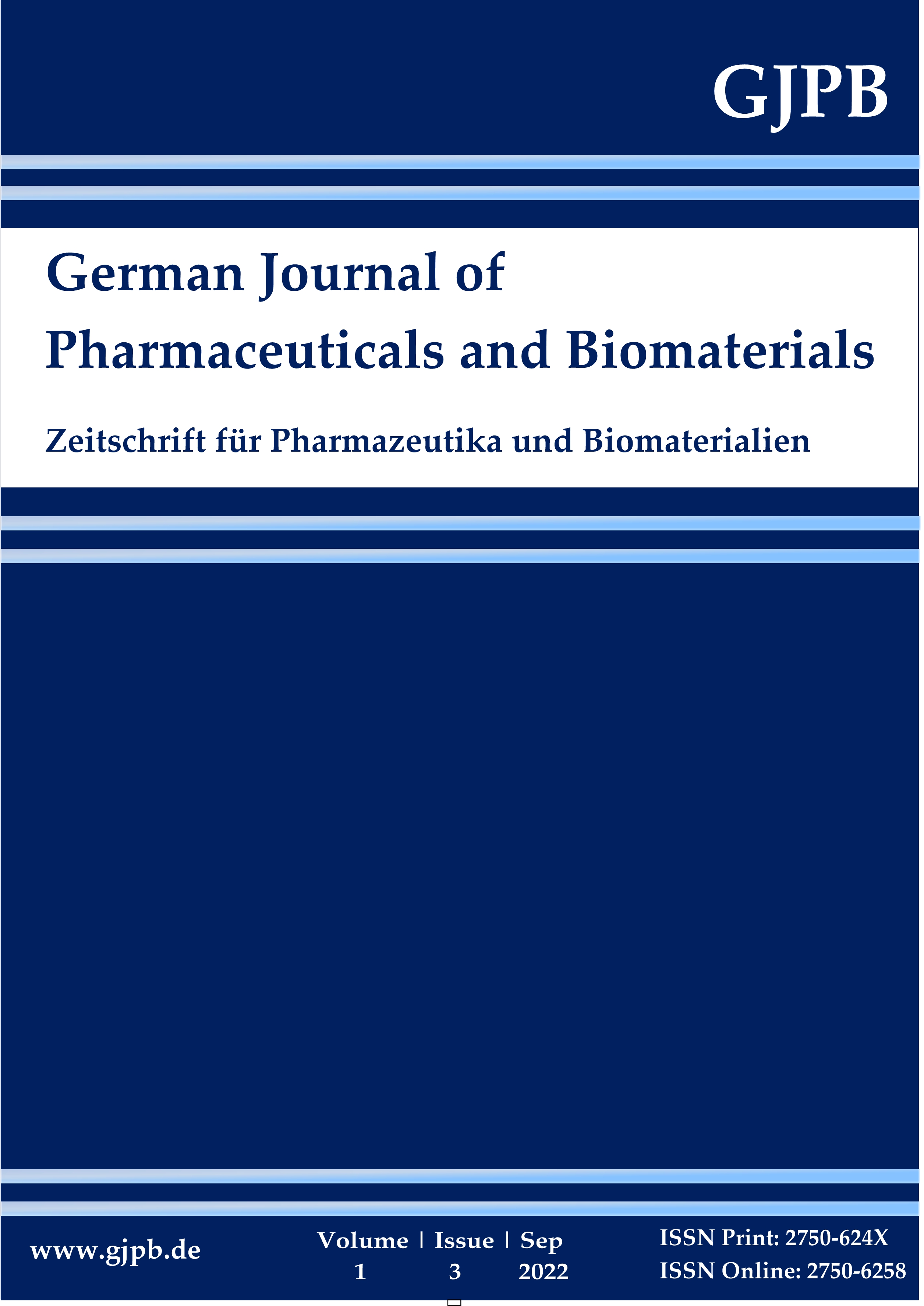 					View Vol. 1 No. 3 (2022): German Journal of Pharmaceuticals and Biomaterials
				